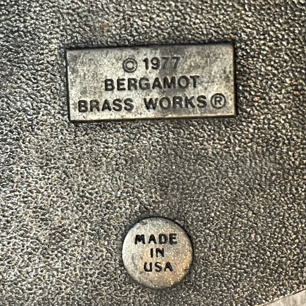 Vintage Collectors.Bergamot Brass Works Belt Buckle 1977 3D Bass Gray Bergamot - Picture 7 of 9